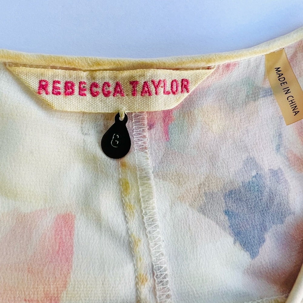 Rebecca Taylor Enchanted Garden Silk Floral Sleeveless Relaxed Fit Blouse - Sz 8 - Picture 4 of 8